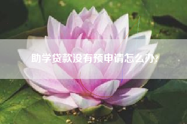 助学贷款没有预申请怎么办?