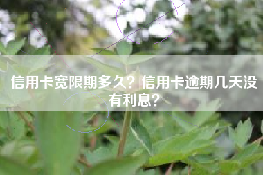 信用卡宽限期多久？信用卡逾期几天没有利息？