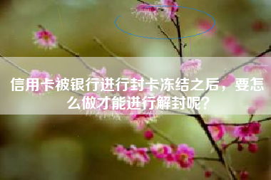 信用卡被银行进行封卡冻结之后，要怎么做才能进行解封呢？