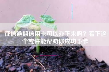 征信逾期信用卡可以办下来吗？看下这个或许能帮助你成功下卡