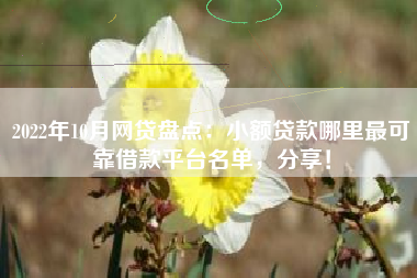 2022年10月网贷盘点：小额贷款哪里最可靠借款平台名单，分享！