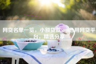 网贷名单一览，小额贷款5000急用网贷平台，精选分享