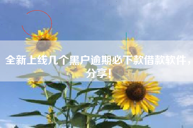 全新上线几个黑户逾期必下款借款软件，分享！