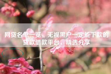 网贷名单一览，无视黑户一定能下款的贷款借款平台，精选分享