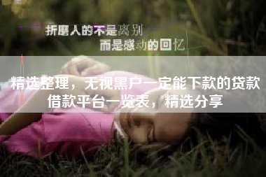 精选整理，无视黑户一定能下款的贷款借款平台一览表，精选分享