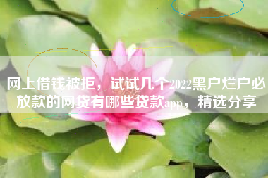 网上借钱被拒，试试几个2022黑户烂户必放款的网贷有哪些贷款app，精选分享
