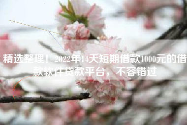 精选整理！2022年14天短期借款1000元的借款软件贷款平台，不容错过