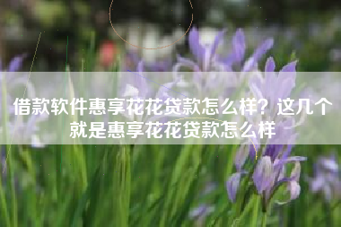 借款软件惠享花花贷款怎么样？这几个就是惠享花花贷款怎么样