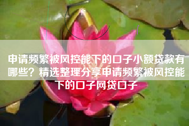 申请频繁被风控能下的口子小额贷款有哪些？精选整理分享申请频繁被风控能下的口子网贷口子