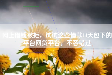 网上借钱被拒，试试这些借款14天包下的平台网贷平台，不容错过