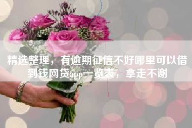 精选整理，有逾期征信不好哪里可以借到钱网贷app一览表，拿走不谢