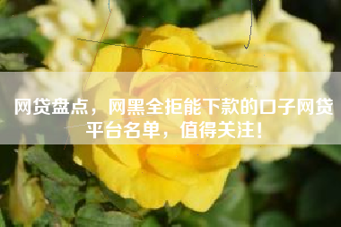 网贷盘点，网黑全拒能下款的口子网贷平台名单，值得关注！