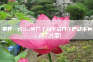 整理一份2022黑口子必下款口子借款平台，简云分享！