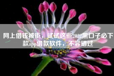 网上借钱被拒，试试这些2022黑口子必下款app借款软件，不容错过