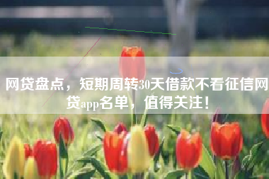网贷盘点，短期周转30天借款不看征信网贷app名单，值得关注！
