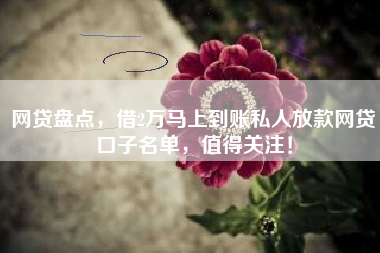 网贷盘点，借2万马上到账私人放款网贷口子名单，值得关注！