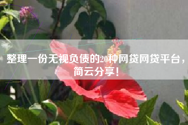 整理一份无视负债的20种网贷网贷平台，简云分享！