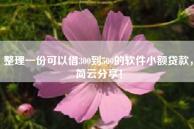 整理一份可以借300到500的软件小额贷款，简云分享！