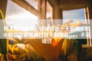 网上借钱被拒，试试这些一千到两千的小额贷款容易通过好下款贷款app，不容错过