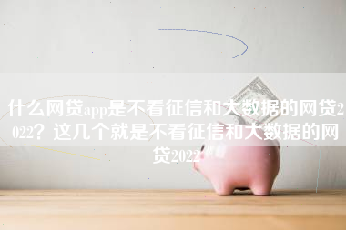 什么网贷app是不看征信和大数据的网贷2022？这几个就是不看征信和大数据的网贷2022