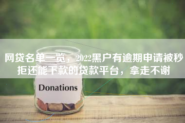 网贷名单一览，2022黑户有逾期申请被秒拒还能下款的贷款平台，拿走不谢