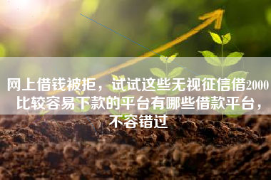 网上借钱被拒，试试这些无视征信借2000比较容易下款的平台有哪些借款平台，不容错过