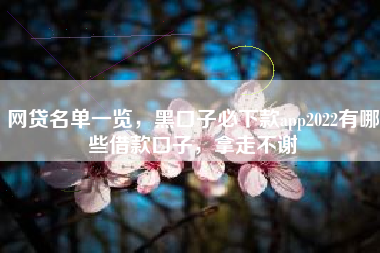 网贷名单一览，黑口子必下款app2022有哪些借款口子，拿走不谢