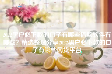 2022黑户必下款的口子有哪些借款软件有哪些？精选整理分享2022黑户必下款的口子有哪些网贷平台