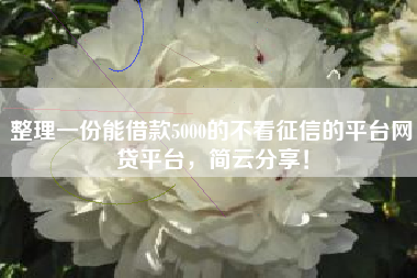 整理一份能借款5000的不看征信的平台网贷平台，简云分享！