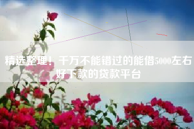 精选整理！千万不能错过的能借5000左右好下款的贷款平台