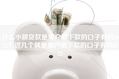 什么小额贷款是黑户必下款的口子有吗2022？这几个就是黑户必下款的口子有吗2022