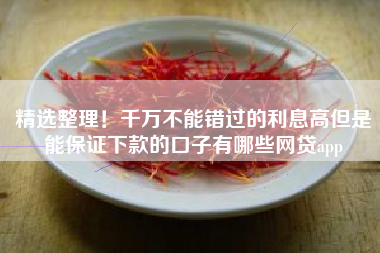 精选整理！千万不能错过的利息高但是能保证下款的口子有哪些网贷app