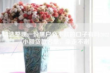 精选整理一份黑户必下款的口子有吗2022小额贷款名单，拿走不谢