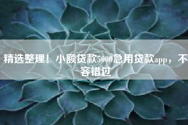 精选整理！小额贷款5000急用贷款app，不容错过