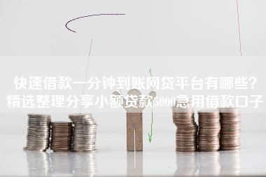 快速借款一分钟到账网贷平台有哪些？精选整理分享小额贷款5000急用借款口子