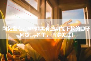 网贷盘点，2022网黑有逾期能下款的口子网贷app名单，值得关注！