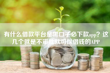有什么借款平台是黑口子必下款app？这几个就是不审批就可以借钱的APP
