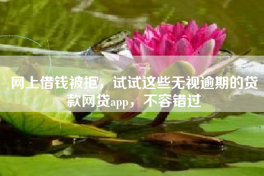 网上借钱被拒，试试这些无视逾期的贷款网贷app，不容错过