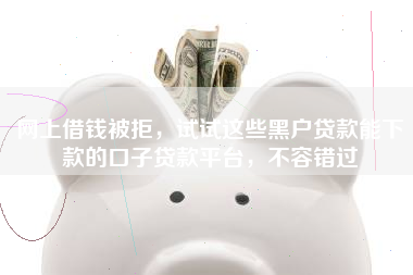 网上借钱被拒，试试这些黑户贷款能下款的口子贷款平台，不容错过