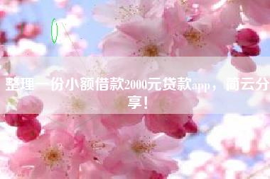 整理一份小额借款2000元贷款app，简云分享！