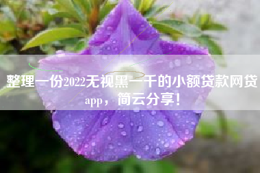 整理一份2022无视黑一千的小额贷款网贷app，简云分享！