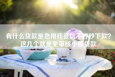 有什么贷款是急用钱征信不好秒下款？这几个就是免审核小额贷款