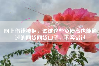 网上借钱被拒，试试这些负债高也能通过的网贷网贷口子，不容错过