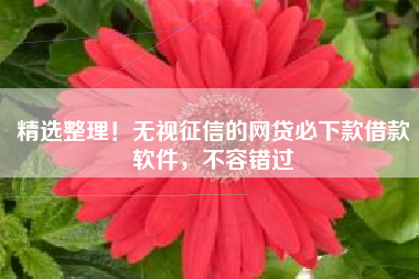 精选整理！无视征信的网贷必下款借款软件，不容错过