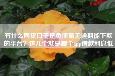 有什么网贷口子是负债高无逾期能下款的平台？这几个就是哪个app借款利息低