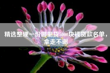 精选整理一份哪里贷5000块钱贷款名单，拿走不谢