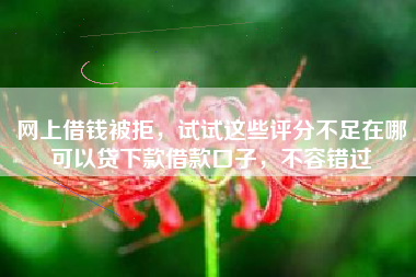 网上借钱被拒，试试这些评分不足在哪可以贷下款借款口子，不容错过