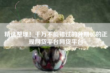 精选整理！千万不能错过的分期长的正规网贷平台网贷平台