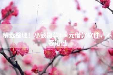 精选整理！小额贷款3000元借款软件，不容错过