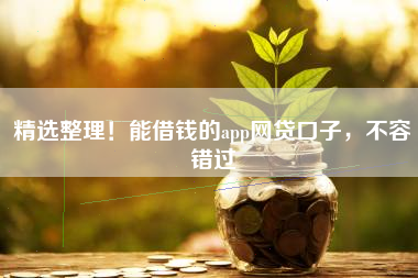 精选整理！能借钱的app网贷口子，不容错过
